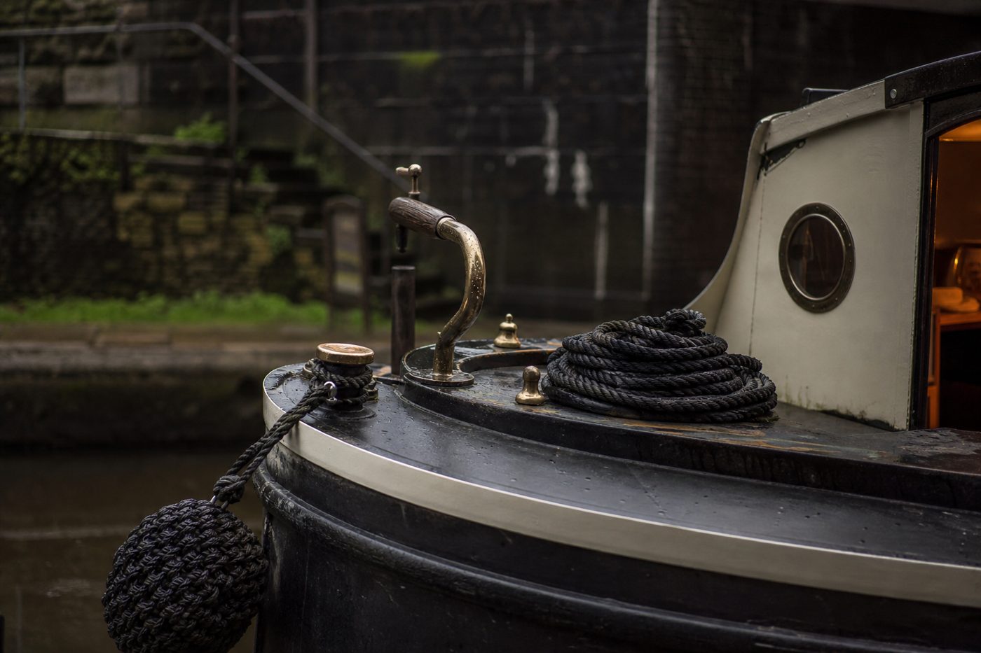 Beautifully polished boat detail