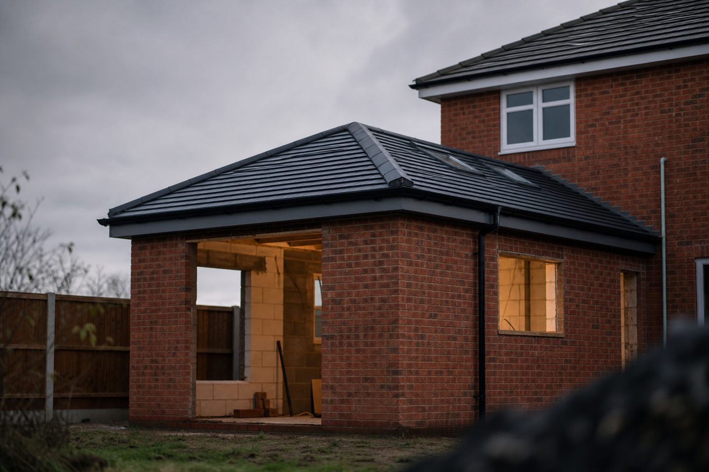 Modern kitchen extension build