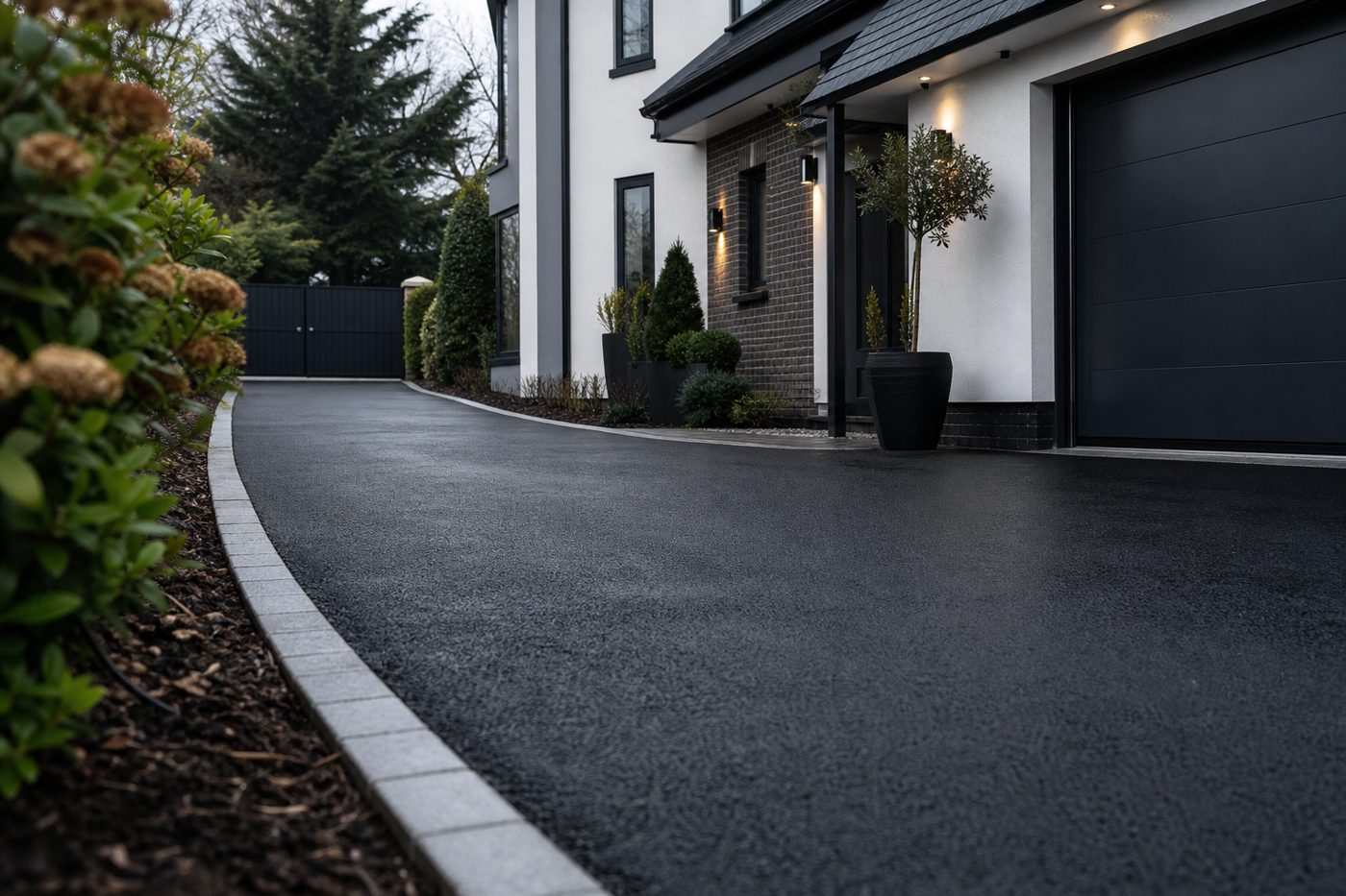 Classic elegant block paved driveway and pathway installation