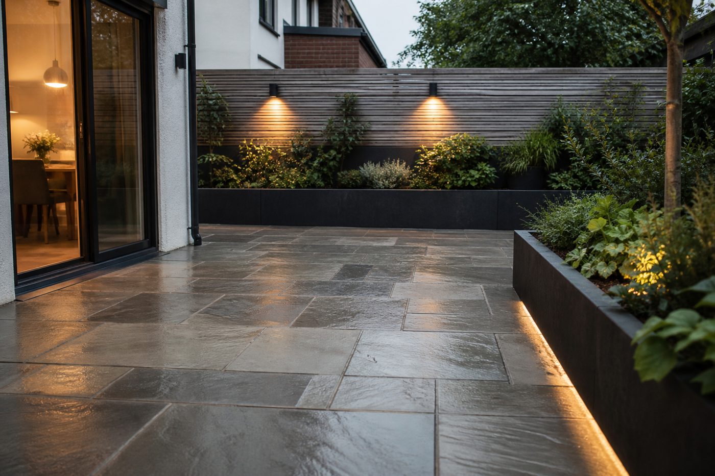 Completed stately home driveway paving